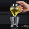 200ml Diamond Oil Dispenser Can Olive Oil Glass Bottle With Holder Sauce Vinegar Kitchen Utensil Organizer And Storage Container