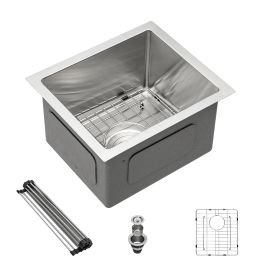 Lordear 32 Inch Undermount Kitchen Sink Single Bowl 16 Gauge Stainless Steel Sink (size: 13)